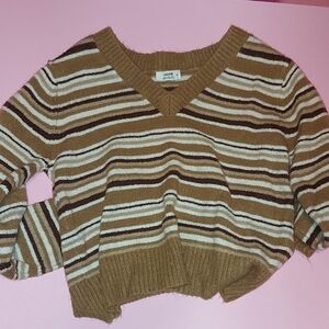 Women's Striped Brown Sweater